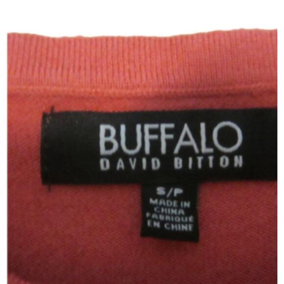 Textured Minimalist Coral Knit Sweater Buffalo David Bitton S - Picture 6 of 8